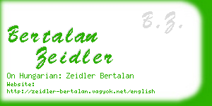 bertalan zeidler business card